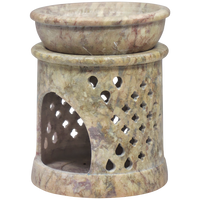Essential Oil and Incense Burner - Cylindrical, Marbled-Light Colouring