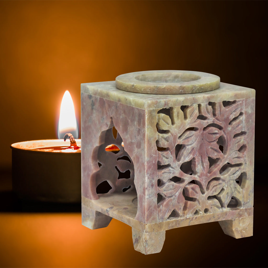 Essential Oil and Incense Burner - Ochre, Square, Arched