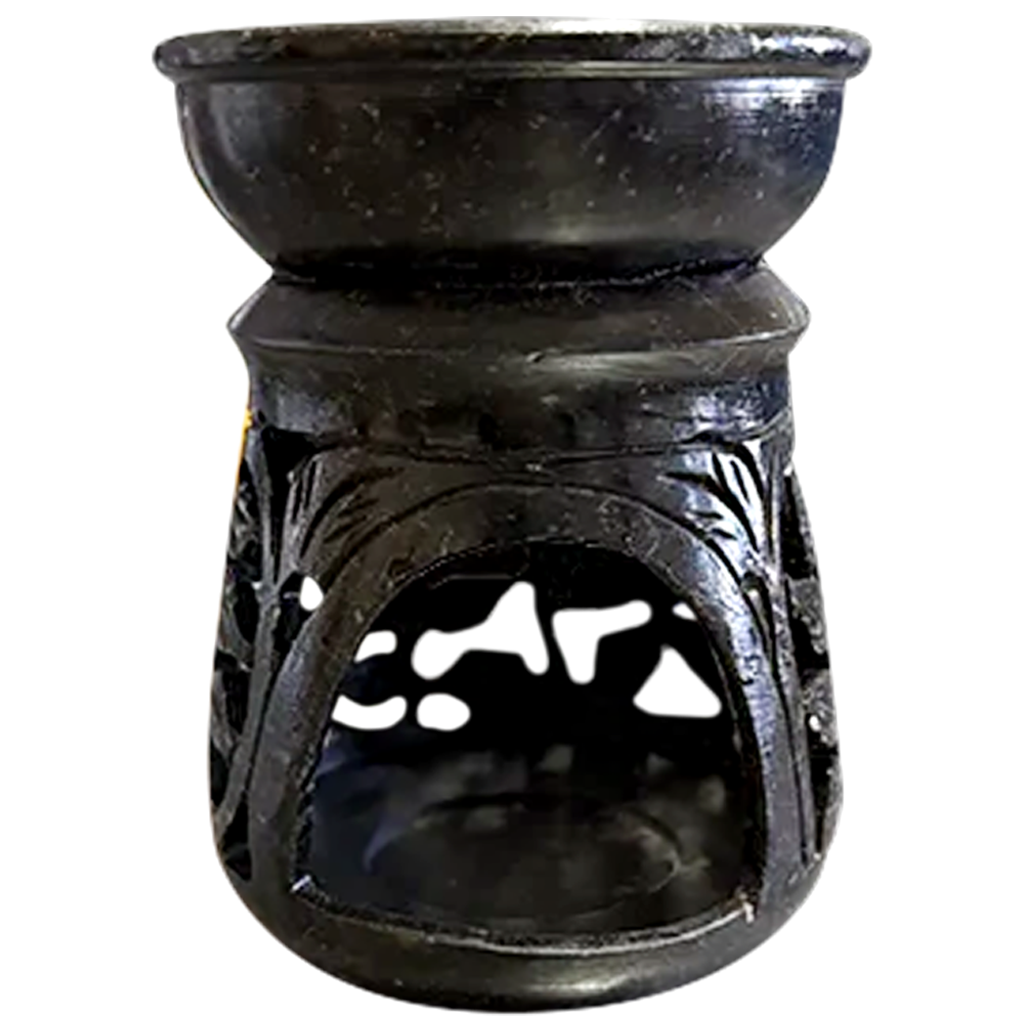 Essential Oil and Incense Burner - Tapered, Marbled-Dark Colouring