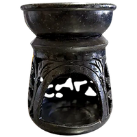 Essential Oil and Incense Burner - Tapered, Marbled-Dark Colouring